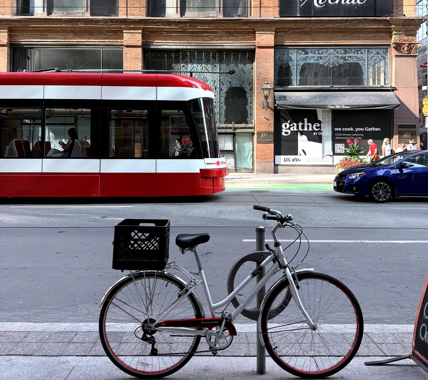 TTC streetcar on a dedicated right-of-way segment